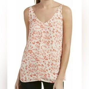 CAbi flirty animal print cami tank top Adjustable-Strap coral Leopard Small